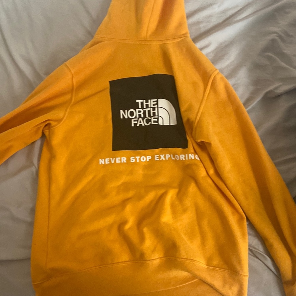Yellow north face hoodie